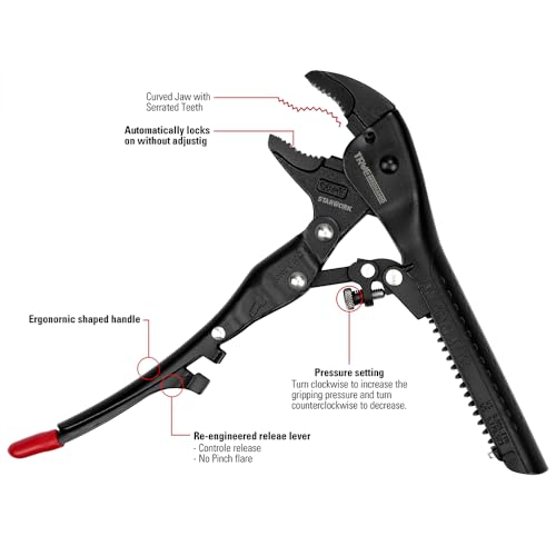 STARWORK TRUE MECHANIC™ Alicate automático de travamento de mandíbula curva de 12,7 cm