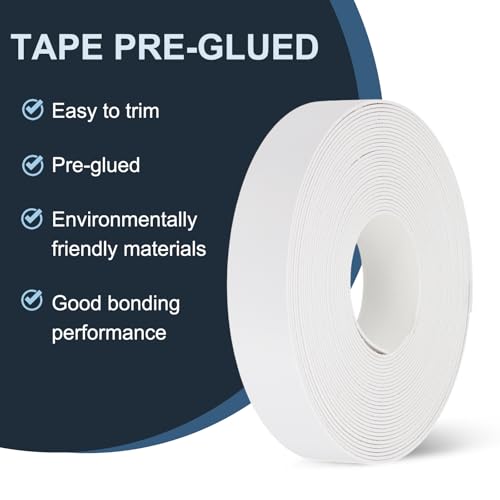 QUARKZMAN Weiß Kantenumleimer Selbstklebend, 2.2mm x 7.6m Klebeleisten Selbstklebend Flexibles Kantenband Kantenumleimer mit Schmelzkleber für Kantenschutz