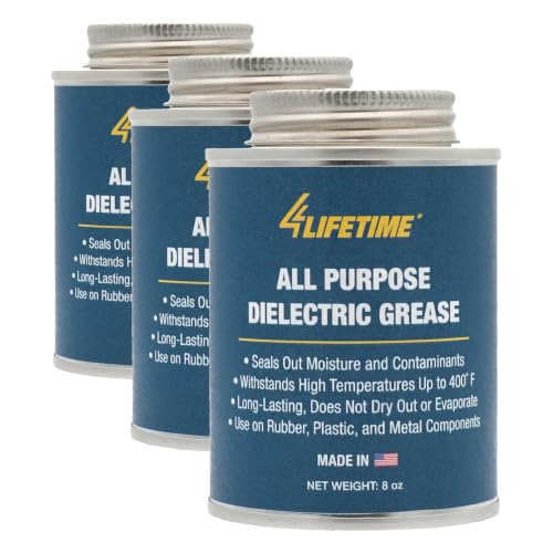Image of 4LifetimeLines Dielectric Grease for Electrical Connectors - 8oz Brush Top Can, Mess Free Application, Dielectric Grease Automotive, Electric Grease for Optimal Performance (Pack of 3)