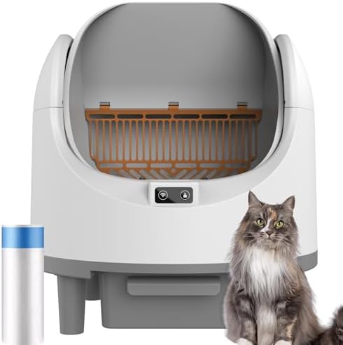 XXL Self-Cleaning Cat Litter Box, Automatic Litter, 68 L Capacity...