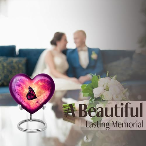 Image of Butterfly Urn Keepsake Cremation Urn for Human Ashes Adult Man 3 Inch 4 Qty | Miniature Funeral Urns for Women Burial Decorative for Mom & Dad