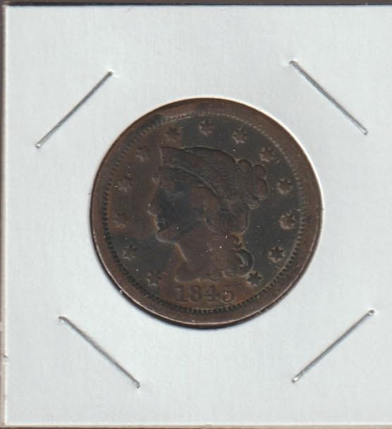 1844 No Mint Mark Mark Matron Head Modified (1835-1839) and Braided Hair (1835-1857) Penny Seller Very Good