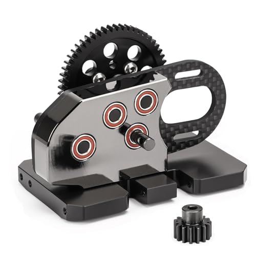 AMK Caja de cambios diferencial transparente de 2 velocidades con transmisión LCG escala 1/10 de 2 velocidades con caja de engranajes Overdrive para RC Crawler Axial SCX10 II Pro Capra Element Gspeed