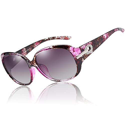 Duco Mujer Gafas de sol Classic Fashionable Ladies con lentes polarizadas de gran tamaño 100% protección UV 6214