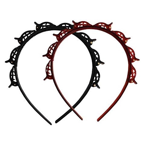 Soochat Double Bangs Hairstyle Hairpin, DIY Double Layer Twist Plait Headband Hair Tools Hair Pins with Toothed for Womens Girls Cover