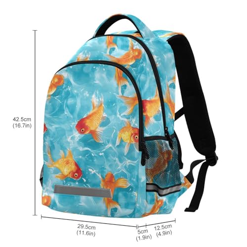 AIXIWAWA Goldfish Travel Backpack for Women Men Laptop Backpacks Casual Daypacks with Padded Straps and Back 11.6×4.9×16.7 IN3