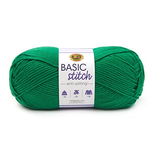 Image of Lion Brand Yarn Basic Stitch Anti-Pilling Knitting Yarn, Yarn for Crocheting, 1-Pack, Grass