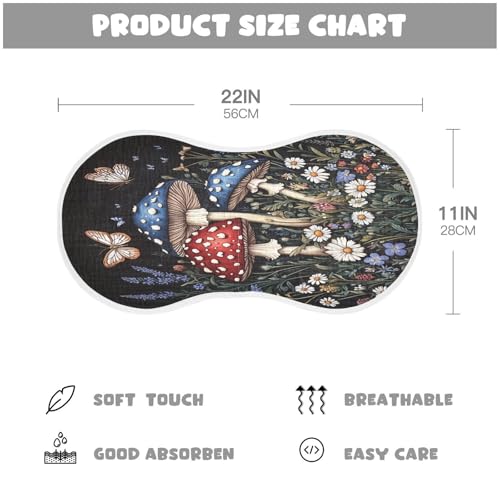 Mushrooms Plant Burp Cloths Cotton Baby Washcloths,Large 22x11in Burping Cloth Absorbent and Soft for Newborn Baby Boys and Girls,4 Pack4