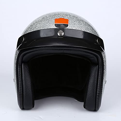 Motorcycle Retro 3/4 Half Helmet Skull Cap For Men Women, Dot Approved Baseball Cap Motorcycle Helmet Adults Open Face Motorbike Helmet Moped Jet Style Scooter Helmet Flash Purple #TOP1