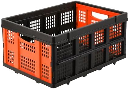 TrailBlaze 55L Collapsible Storage Crate Heavy Duty Foldable Plas...