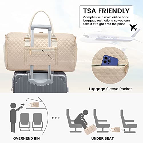 LOVEVOOK Travel Duffle Bag, Weekender Bags for Women with Shoe Compartment, Quilted Carry on Overnight Bag with Toiletry Bag, Hospital Bags for Labor and Delivery, Gym Duffel Bag with Wet Pocket - image 4