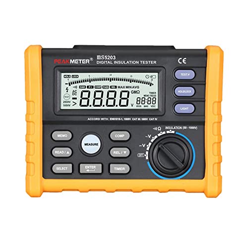Image of MS5203 High Voltage Digital Insulation Resistance Tester with DCV and ACV Detection,1000 Volt and 10G Ohm Detection