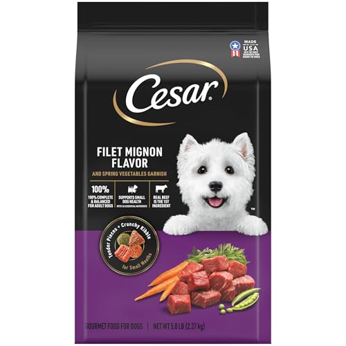 Cesar Small Breed Dry Dog Food for Small Dogs, Filet
