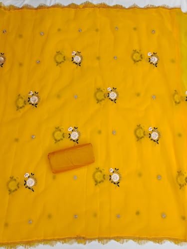 Image of Women's Georgette Embroidery Work Unstitched Dress Material