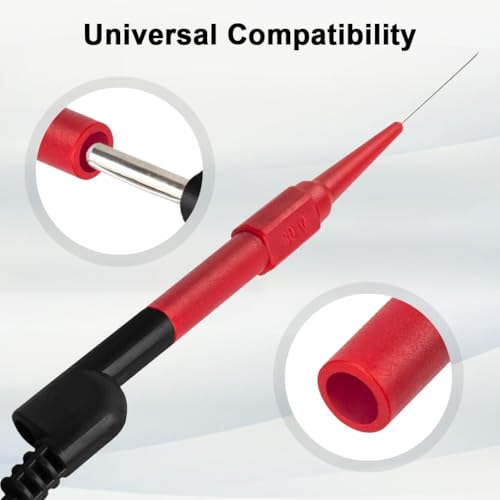 Image of STHIRA 0.7mm Thin Tip Test Probe Pins 2PCS Precision Multimeter Needle Probes Non-Destructive Insulation Wire Piercing Needles for Electronics Testing & Circuit Repair