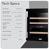 Dellonda Baridi 60cm Built-In 36 Bottle Dual Zone Wine Cooler with Beech Wood Shelves - Black - DH117 - Image 8