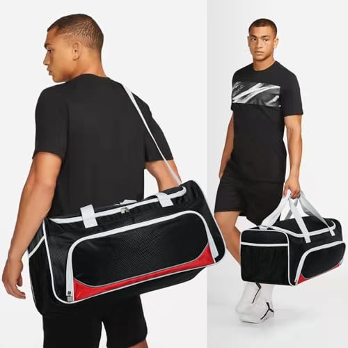 Image of Uarition Mens Gym Bag, 55L Large Sports Duffle Bags, Workout Bags Lightweight, White /Black