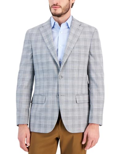 Tommy Hilfiger Mens Modern fit Sport Coat Blazer 36 S Light Grey Plaid