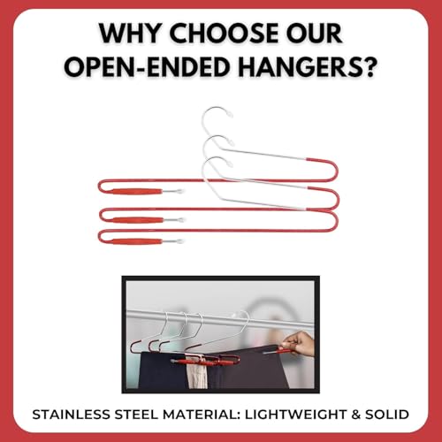 Image of ROLLYWARE Saree Hanger- India's First Unique Design with Lower Band Lock - Premium Stainless Steel Hangers for Sarees, Pants, Scarfs & Other Clothes (15 Pieces)