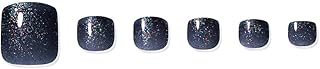 【DASHING DIVA】マジックプレス ミットナイトラスター 24チップ ペディキュア ネイルチップ Magic Press Midnight Lustre 24 Tips Pedi
