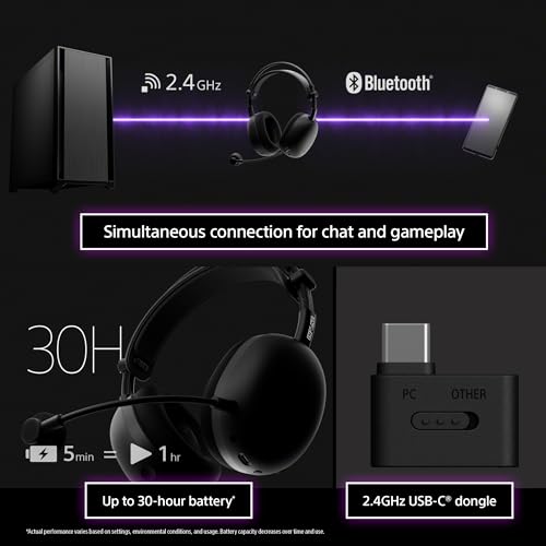 Sony INZONE H9 II Wireless Noise Canceling Gaming Headset, WH-1000XM6 Drivers, Lightweight, Detachable Cardioid AI Mic, 2.4GHz and Bluetooth, Soft Case, for PC, PS5, Switch, and Mobile, White - image 6