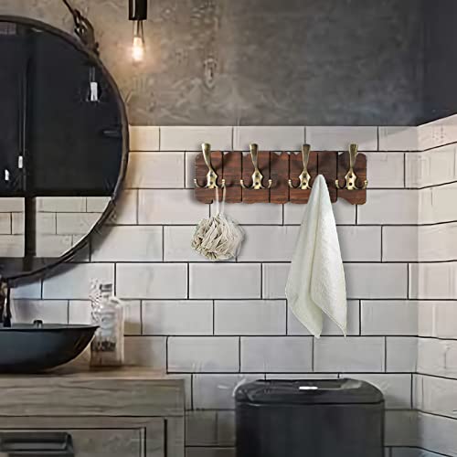 Sfycc Coat Hook, Hook Rack, Wall Hook Rack, 4 Tri Hooks, Metal Clothes Hook, Rustic Coat Rack For Entryway Bathroom Bedroom Kitchen(1-Pack) #TOP5