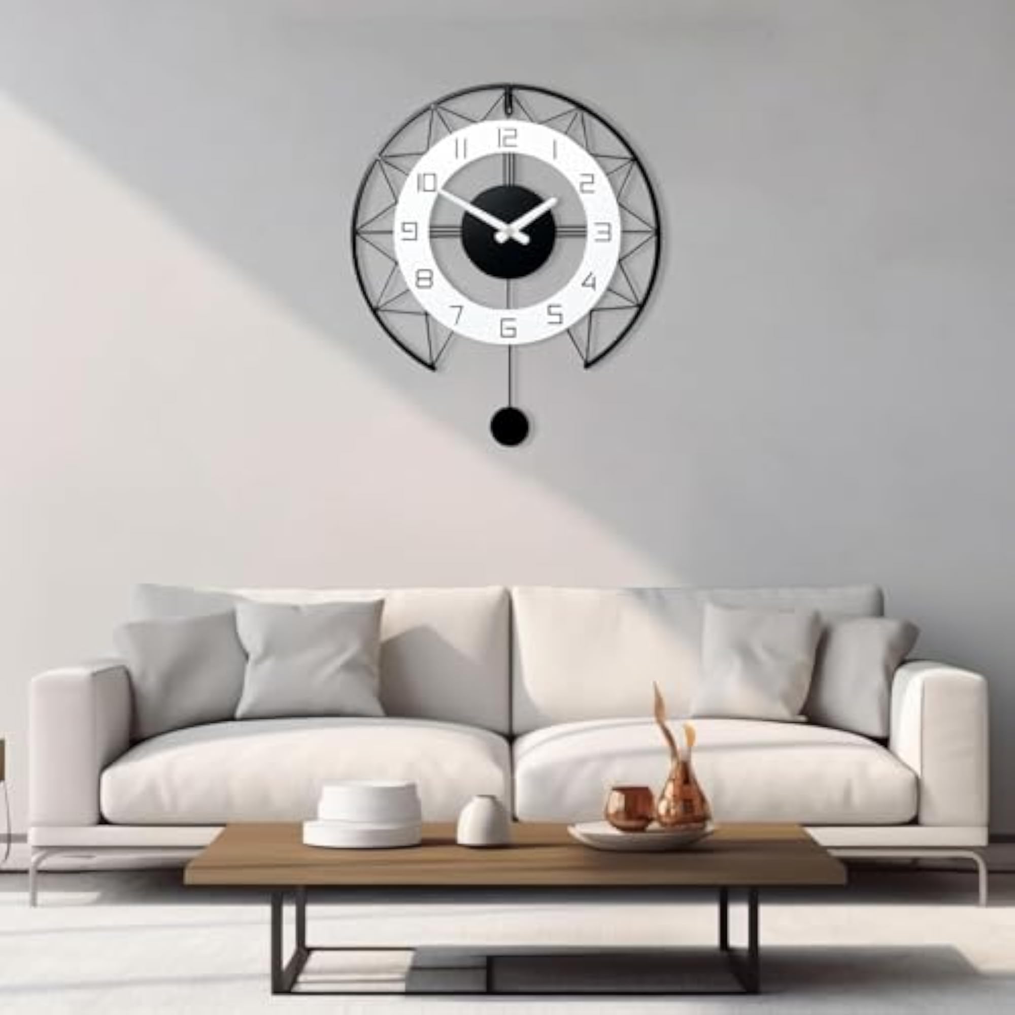 Stylish Metal Analog Wall Clock for Home and Office