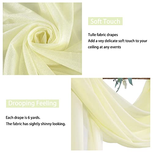 Partisky Wedding Arch Draping Fabric, 1 Panel 6 Yards Ivory Wedding Arch Drapes Fabric Sheer Scarf Curtains Valances For Indoor Outdoor Wedding Ceremony/Party/Pergola Canopy #TOP3