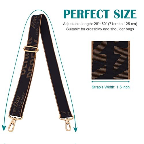 Image of Strap Purse Crossbody Bag Strap Replacement Metal Swivel Hook Shoulder Strap Guitar Strap for Crossbody Bag /luggag , A Nice Day, Width 1.5 inch