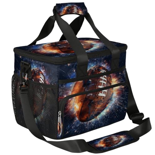 Insulated Picnic Backpack Lunch Box for Women Men Picnic Basket Tote Lunch Bag Picnic Bag Portable Lunch Bags for Picnic, Beach, Work, Trip,Office, Camp American Football