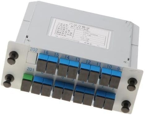HANUTECH 1x16 SC/UPC Cassette Card Inserting PLC Splitter Module 1:16 Ports Fiber Optical PLC Splitter for Home Wiring, Engineering Projects, Fiber Optic LAN
