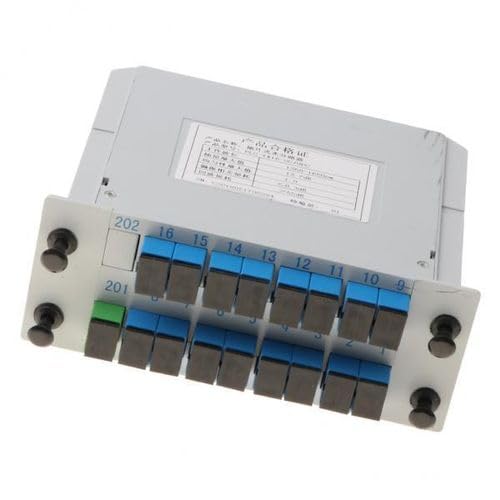 HANUTECH 1x16 SC/UPC Cassette Card Inserting PLC Splitter Module 1:16 Ports Fiber Optical PLC Splitter for Home Wiring, Engineering Projects, Fiber Optic LAN