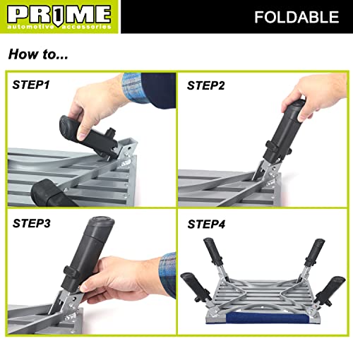 Prime 1 Safety Rv Platform, 19Inch X 14.5Inch, With 100% Polyester Step Rug, Non-Slip Aluminum Rv Folding Step Stool And Ladder, Supports Up To 600Lbs With Rv Stair Cover, Keep Rv Cleaner And Safer #TOP4