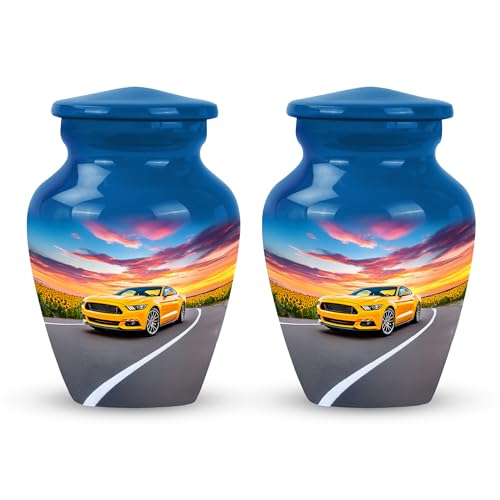 Image of Car Urn Miniature Urn for Adult Men & Women 3 Inch 2 Qty | Memorial Urns for Male & Female Decorative Urns
