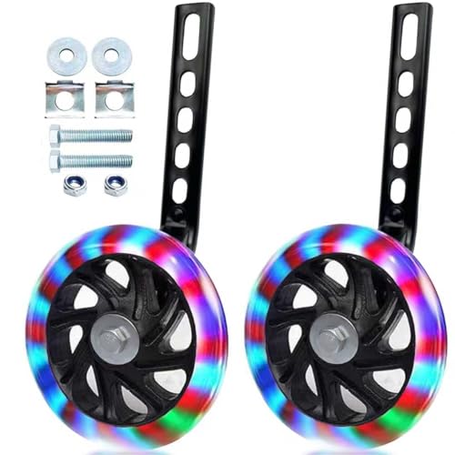 DDJKCZ Training Wheels Flash Mute Big Wheel Compatible for 12 14 16 18 20 inch Single Speed Bicycle
