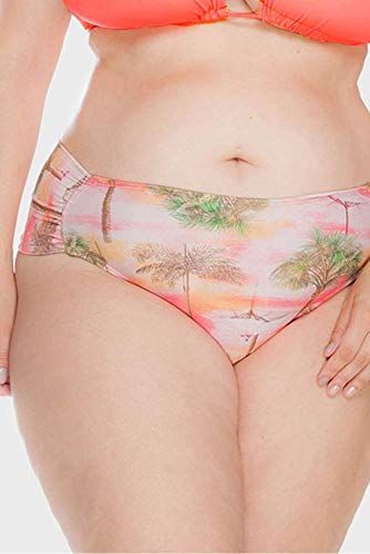 Sunkini Laterais Franzidas Plus Size Rosê