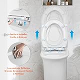 Ibergrif M41002-2 O Shape Family Toilet Seat with Child Seat Built-in, Soft Close Toilet Seat, Removable Potty Training Toilet Seat for Toddler with Release Quick Clean & Top Fix - Image 4