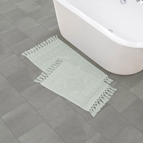 French Connection Nellore Bathroom Rugs, Set of 2 Woven and