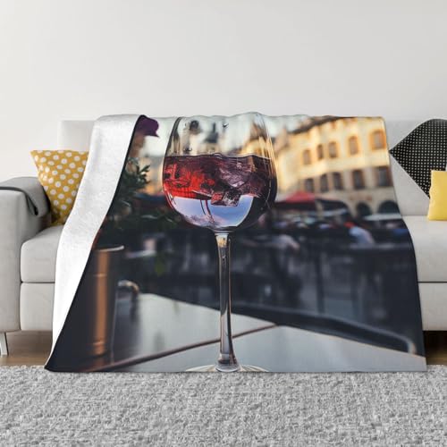 Jeté de canapé verre à vin couverture polaire flanelle pour soirées cocooning au chaud