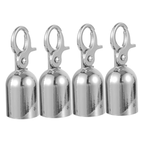 Housoutil 4pcs Railing Lanyard Hook Stopper Cord Rope Ends Boat Accessories Guardrail End Hook Rope Stoppers Handrail End Cap Rope End Fastener Cord End Snap Cord Ends Silver Stainless Steel