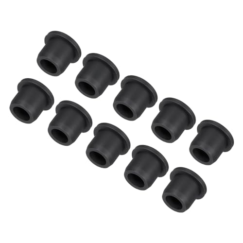 Image of MECCANIXITY High Temp Silicone Plugs, Dia 12mm /0.47 Inch, T Shaped, Black, Pack of 10 (OD 15mm /0.59 Inch)