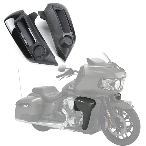 ZTYIGHTER Vivid Black Lower Fairing Extender Cover for Indian Challenger Pursuit Roadmaster Chieftain 2020-2026 Injection Molded Rigid Plastic Side Fairing Extension Winglets Gloss Black Finish