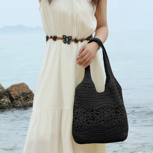 Bolso Tote de Paja para Playa Verano Mujer miniatura 3