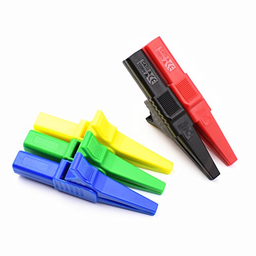 5 Colors 10Pcs 1000V 32A Heavy Duty Full Insulated Automotive Car Battery Alligator Clips Electrical Test Clips With 4Mm Banana Jack Socket Terminals For Multimeter Test Leads #TOP6