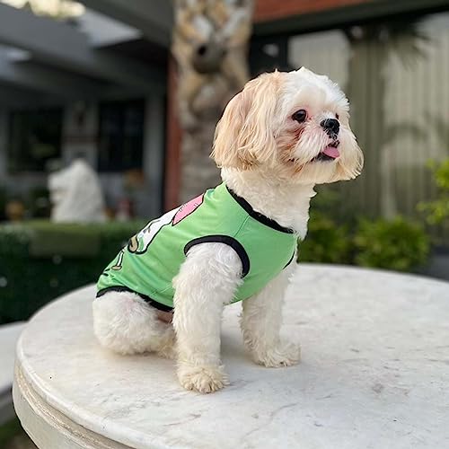 Image of Lulala Dog Shirt with Daisy Print, Pet Summer T-Shirts Sweatshirt Fashion Outfit Vests Breathable Dog Clothes Outfit, Clothes Pet Apparel for Dogs, Cats (Green, 30 INCH)