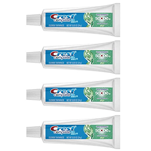 Crest Complete Whitening Scope Minty Toothpaste Travel Size 0.85 Oz (24g) - Pack of 4
