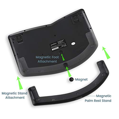 Image of Perixx PERIDUO-606 Wireless Mini Ergonomic Keyboard with Portable Vertical Mouse - Adjustable Palm Rest Stand - Membrane Low Profile Keys - US English