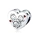 BAMOER U Charm Famiglia in Argento 925 Ciondoli Cuore La Famiglia Dell'amore Beads Charm per Bracciale