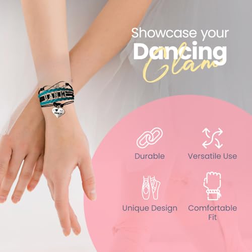 Infinity Collection Love Dance Bracelet - Teal and Black Braided Multi-Strand Adjustable Dance Accessories Charm Bracelet with I Love to Dance Heart Pendant for Dancers2