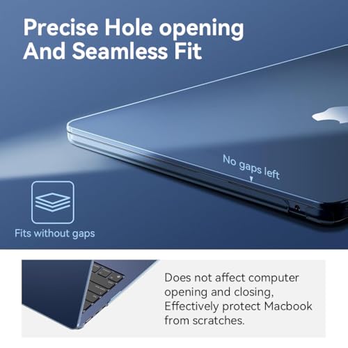 Image of ZORBES Compatible with MacBook Air 13, 13.6-inch Display, Matte Clear Blue PC Laptop Case, Protective Anti-Scratch Snap-on Laptop Shell Cover, Universal fit for A2681 /A3113 /A3240